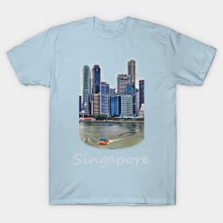 Amphibious Vehicle in front of Singapore Skyline T-Shirt